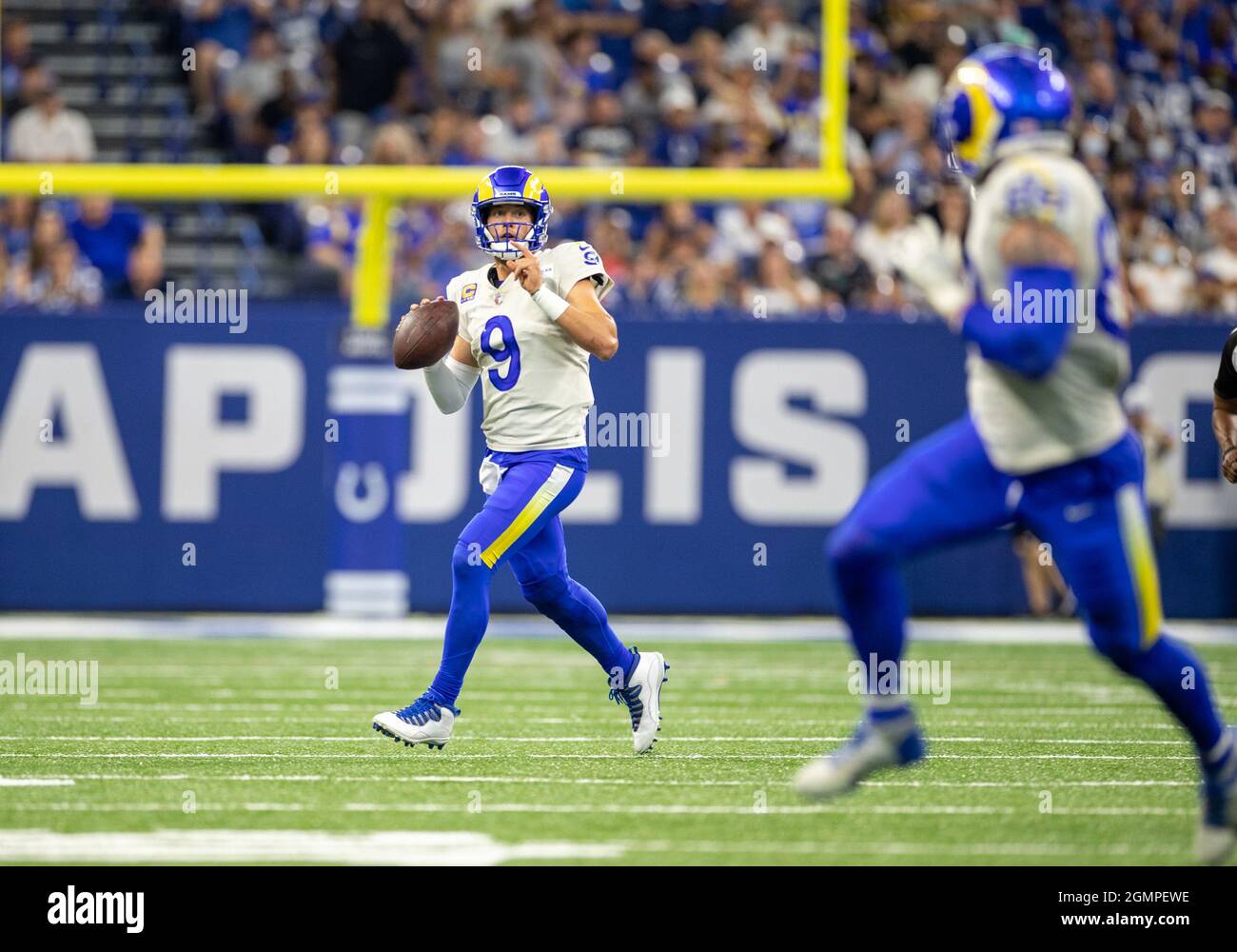 Inglewood, California, May 24, 2021, Jerseys of Los Angeles Rams  quarterback Matthew Stafford (9) on display at the Equipment Room team  store atf SoFi Stadium, Monday, May 24, 2021, in Inglewood, Calif. The  venue is the home of the Rams and Los