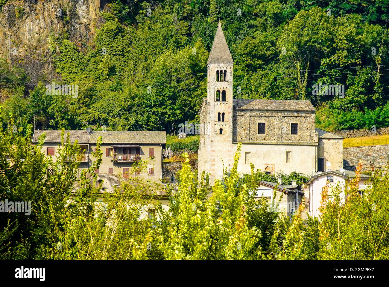 Church of Santa Marta in Sondalo village, Valtellina, Lombardy, Italy. Stock Photo