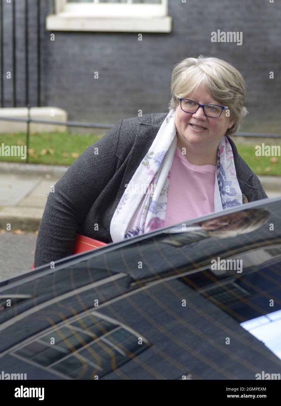 Thérèse Coffey MP - Secretary of State for Work and Pensions - in Downing Street on the day of a cabinet reshuffle in which she kept her job. 15th Sep Stock Photo