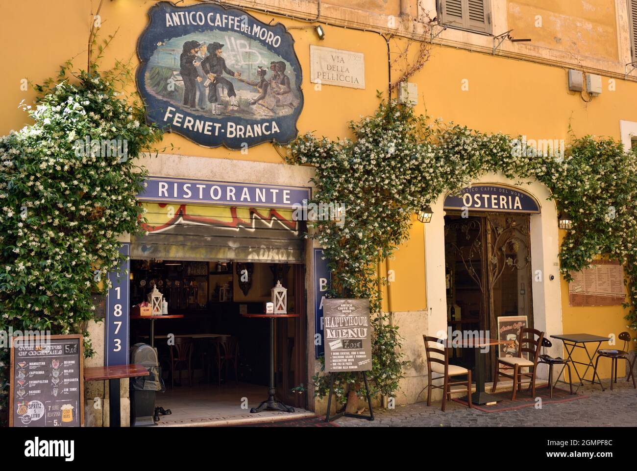 Italy, Rome, Trastevere, Antico Caffè del Moro Stock Photo