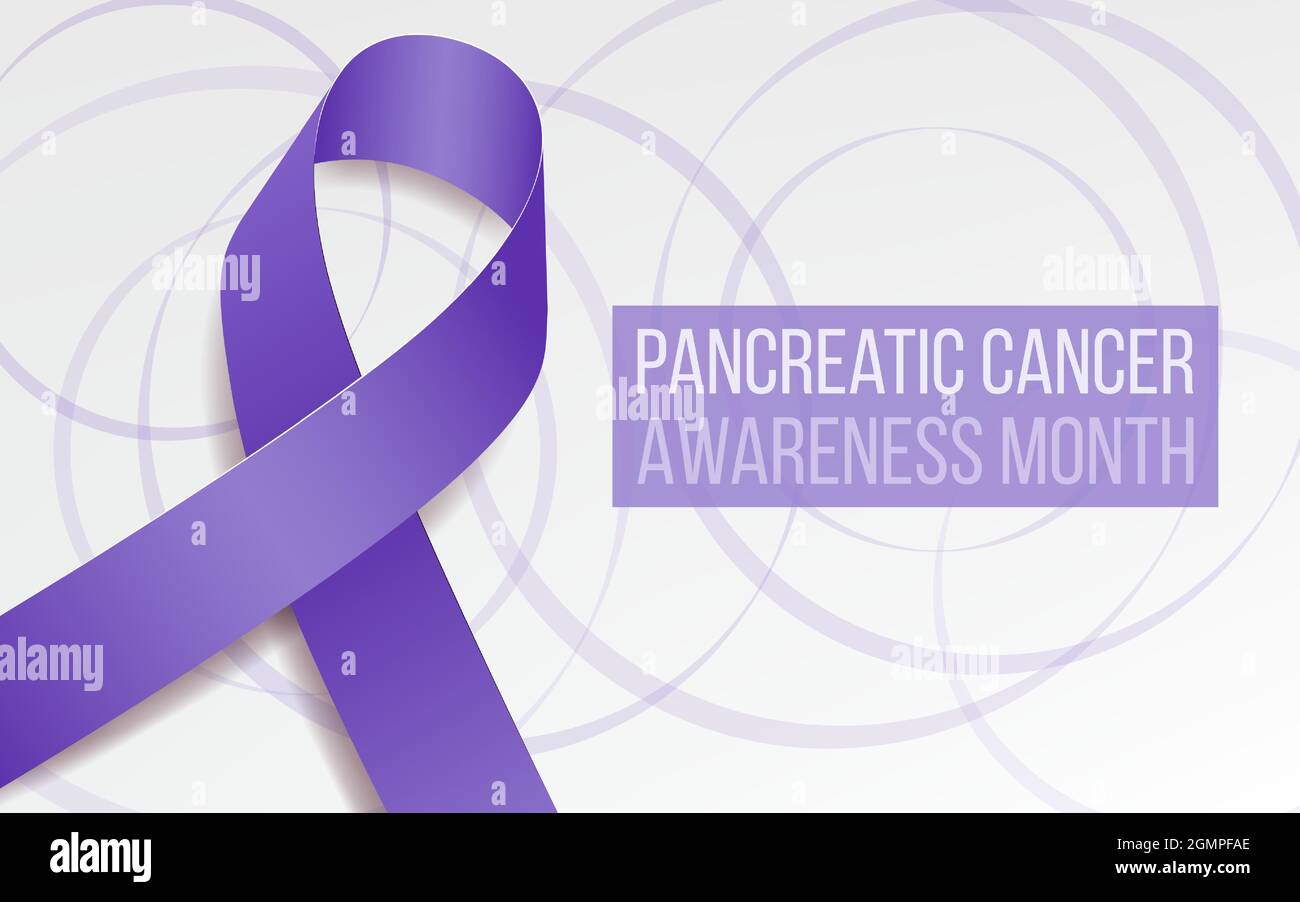 Pancreatic Cancer Awareness Month concept. Banner template with purple ...