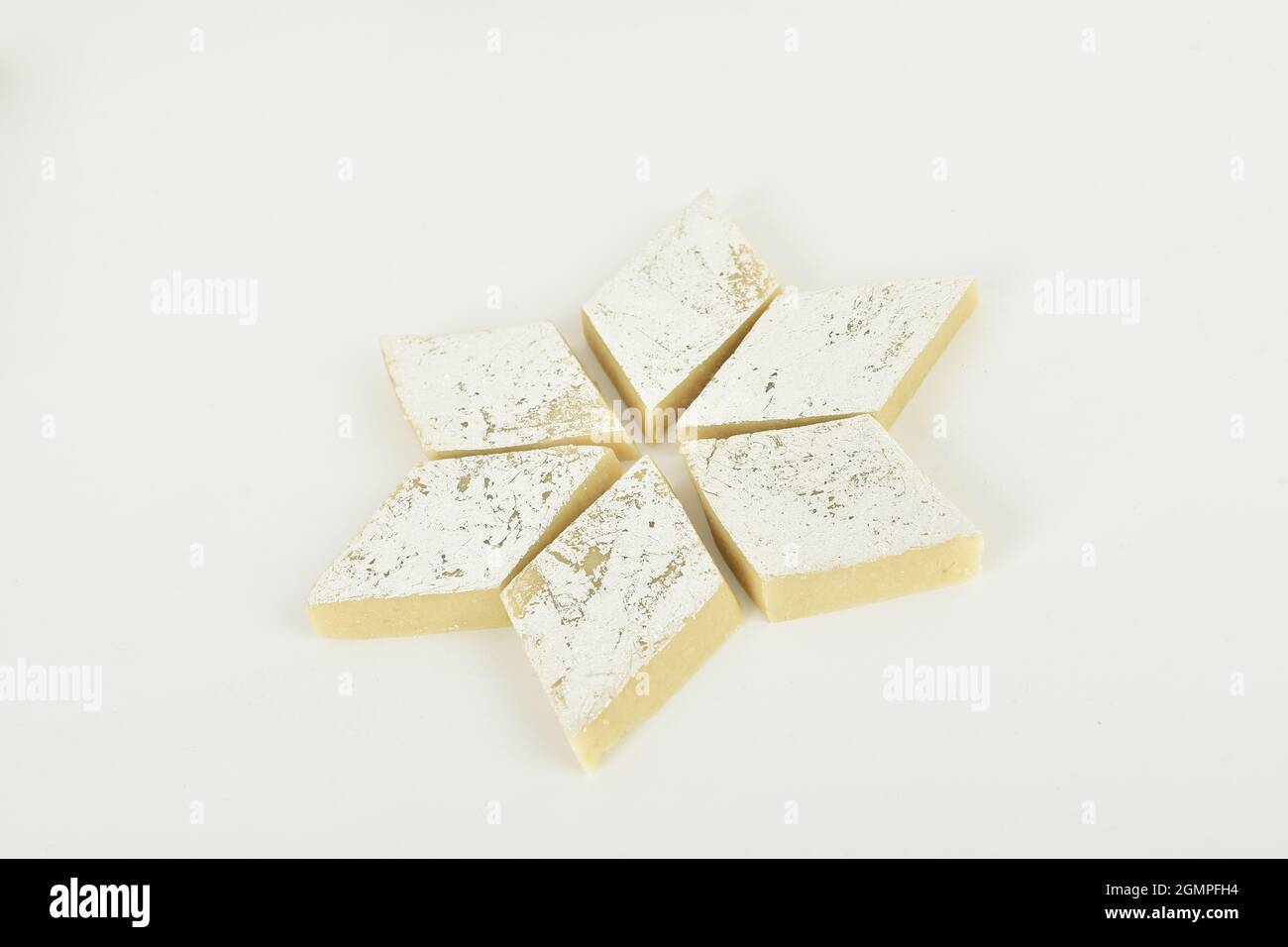 Kaju katli Isolated on White Background Stock Photo
