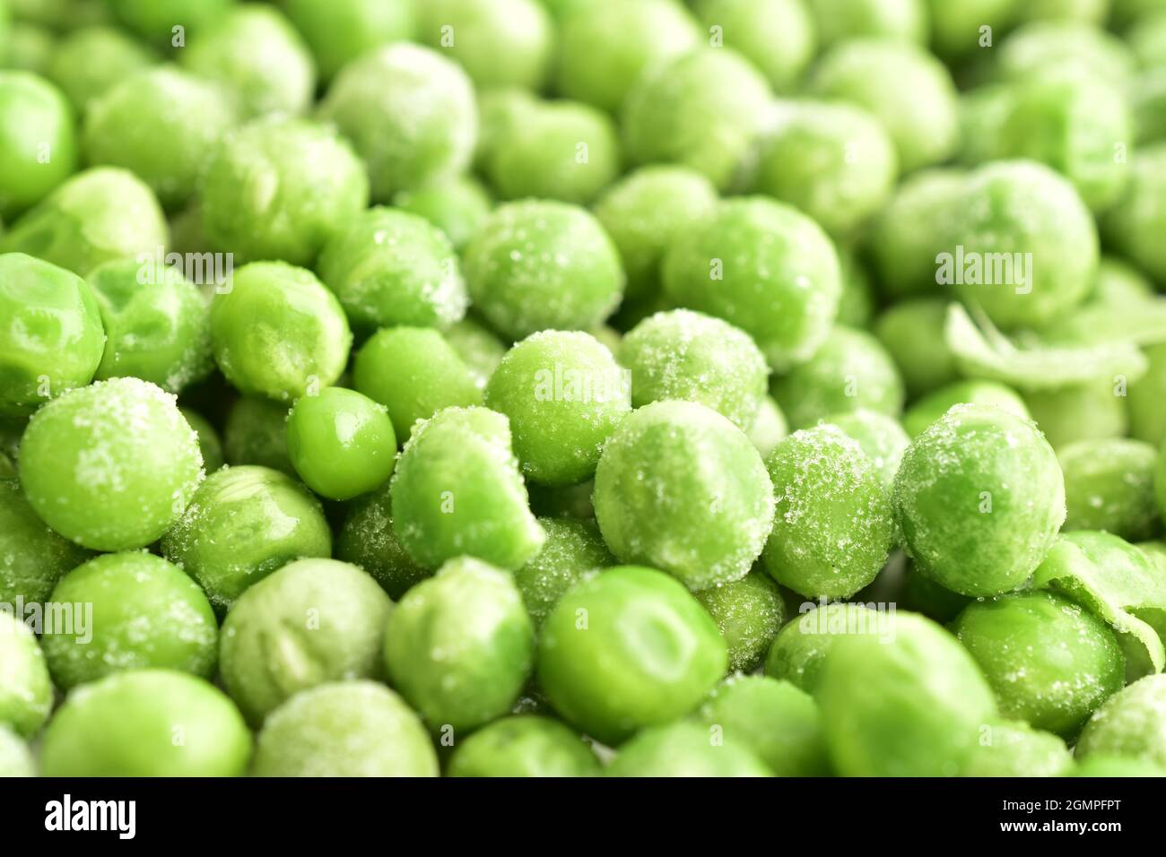 Macro image of Frozen Ripe Peas Stock Photo