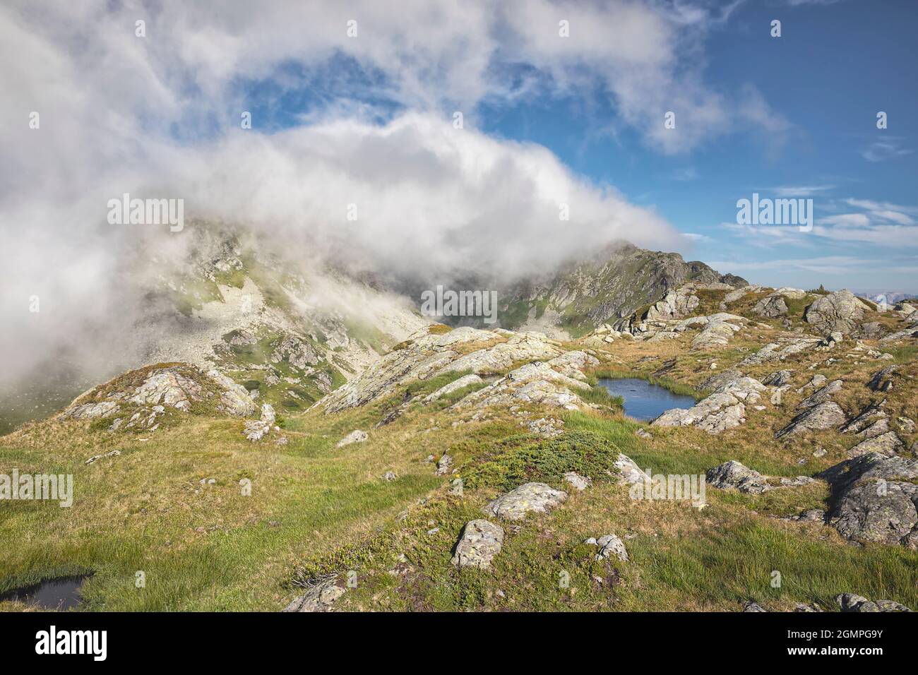 beautiful view on alpine lake in summer, Austria, Europe Stock Photo