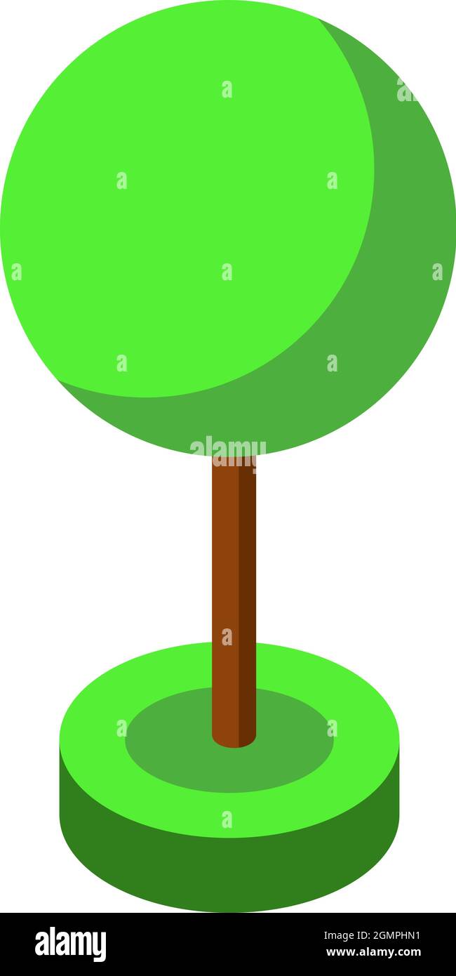 green ismetric tree vector illustration element for game design Stock Vector