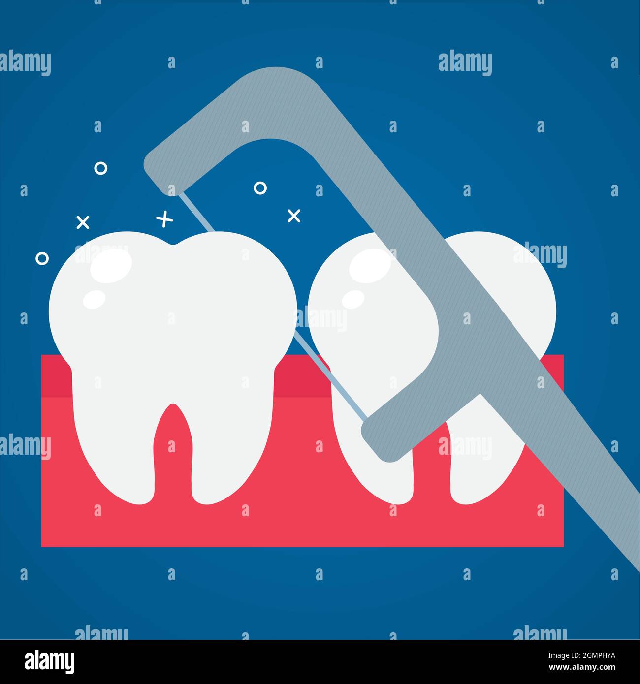 dental flossing cleaning teeths illustration Stock Vector Image & Art ...