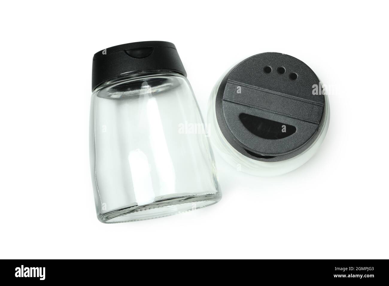 Empty spice bottles isolated on white background Stock Photo Alamy