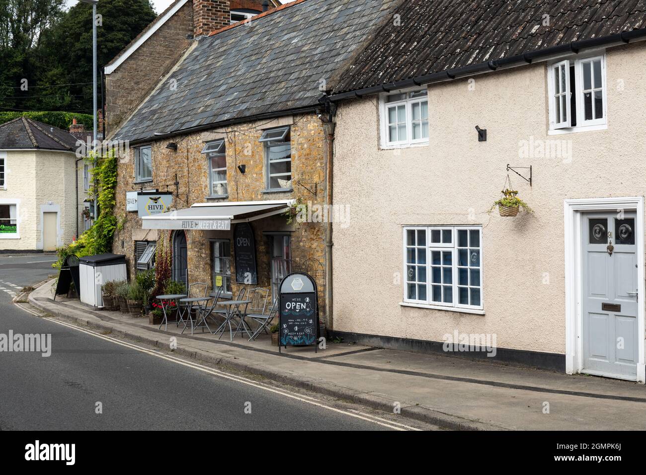 The Hive Restaurant in Bruton High Street, Somerset, England, UK Stock