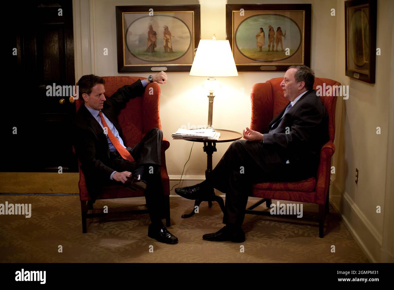 Treasury Secretary Timothy Geithner talks alone with NEC Director ...