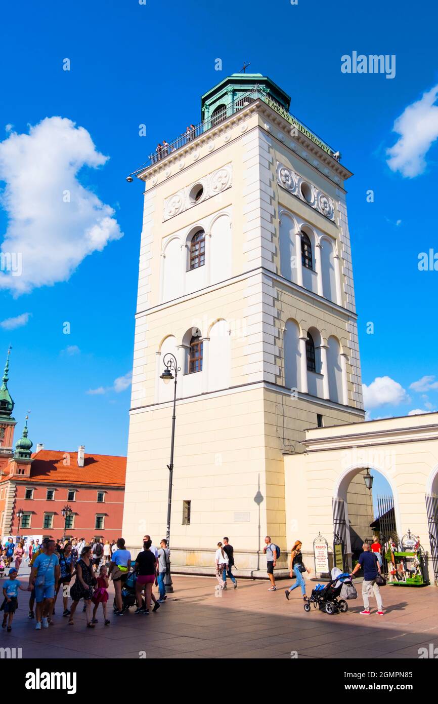 Taras Widokowy, bell tower of Kosciol Akademicki sw Anny, St Anne's church, Warsaw, Poland Stock Photo