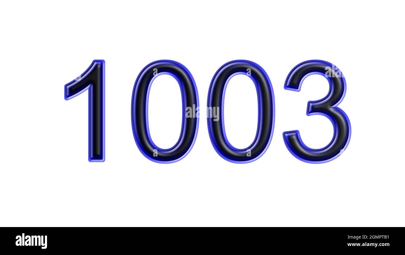 blue 1003 number 3d effect white background Stock Photo - Alamy