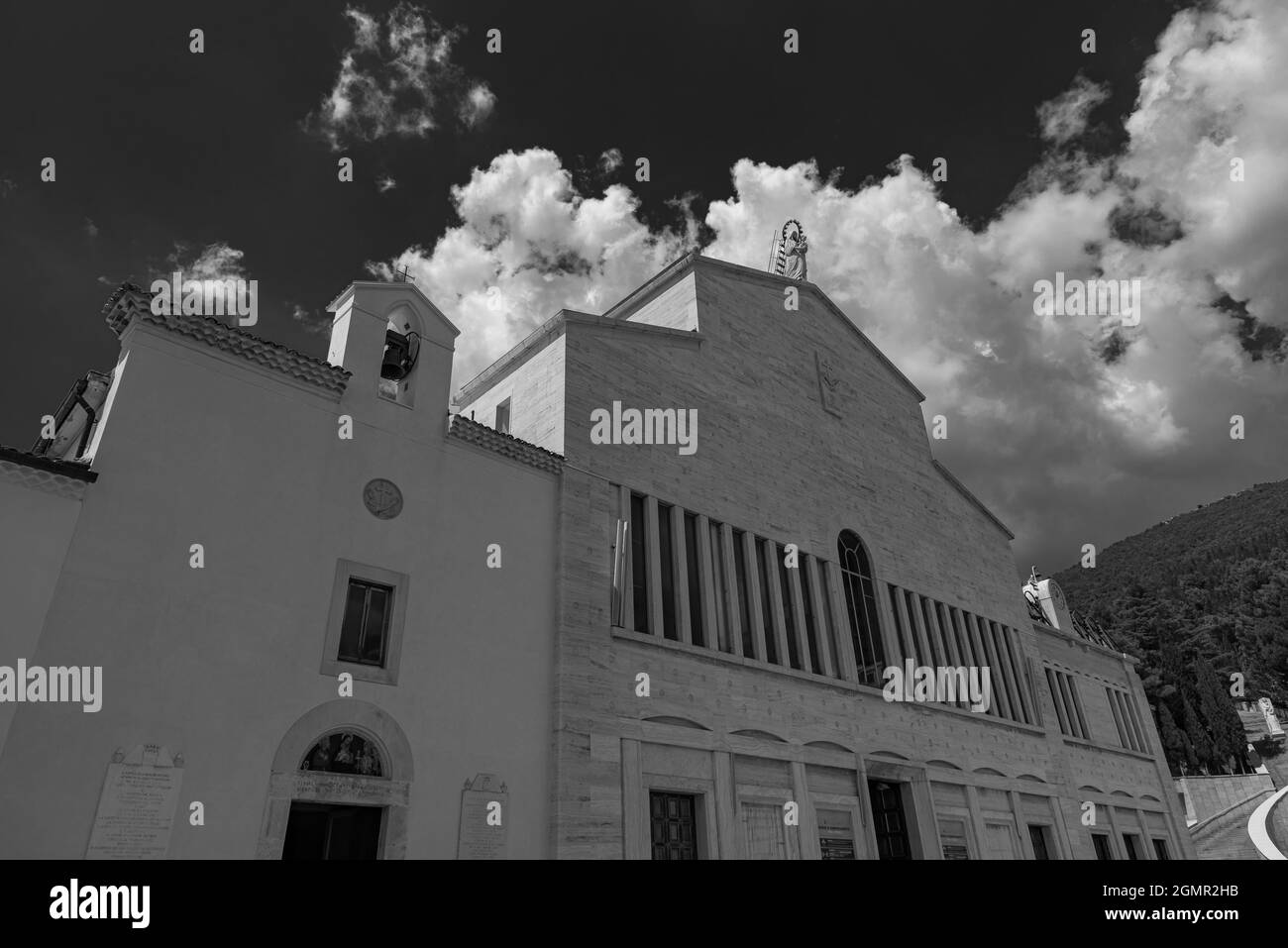 The church of Santa Maria delle Grazie with the adjoining convent is universally known for being the place where Padre Pio of Pietrelcina lived, start Stock Photo