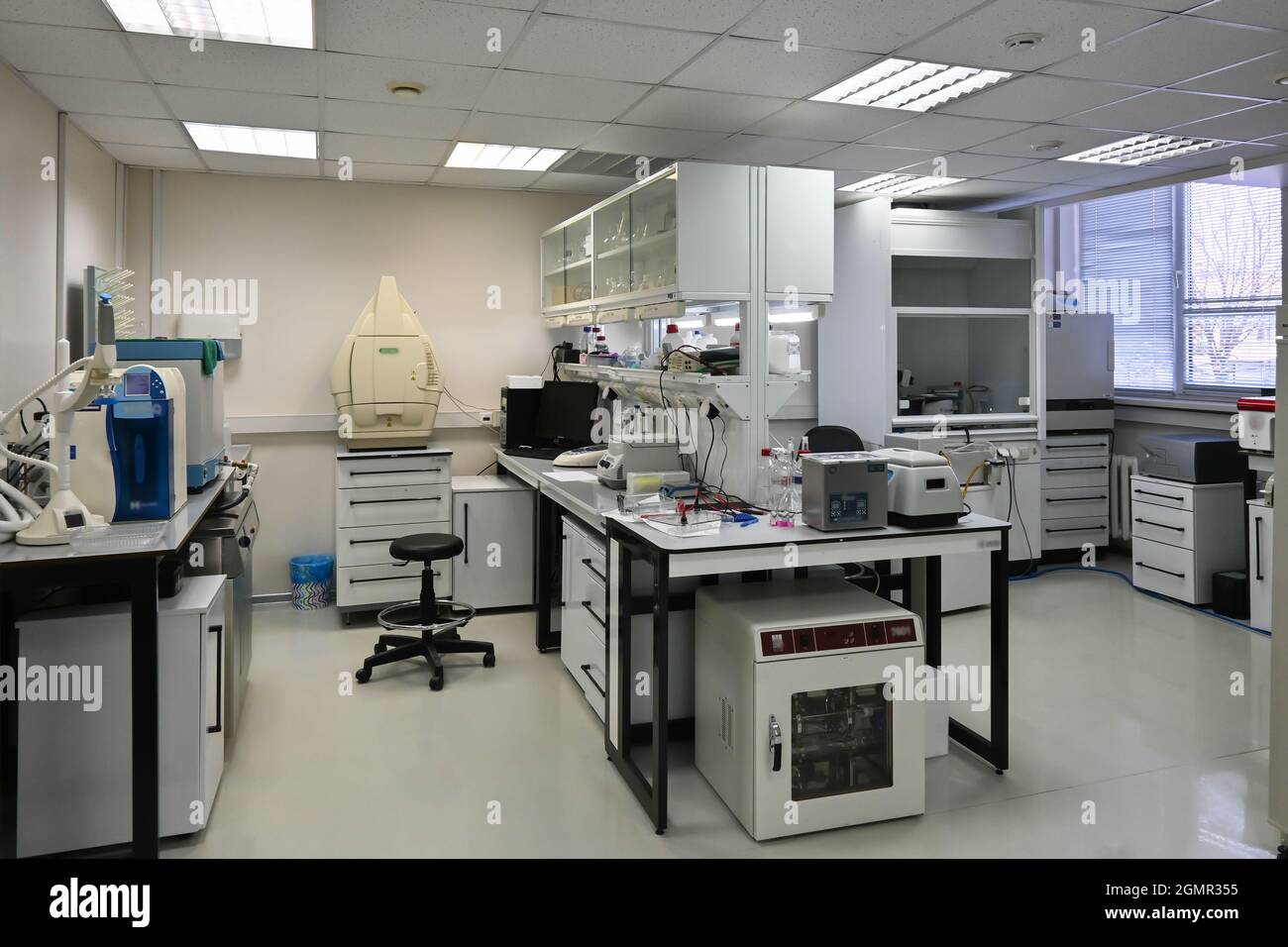 Modern biological laboratory. The interior of a room intended for ...