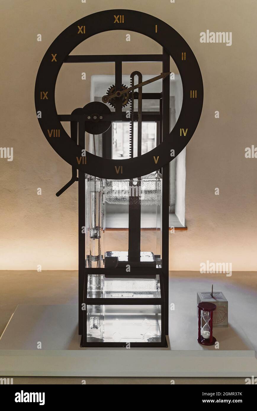 Old water clock of 12501400 century in the museum Stock Photo Alamy