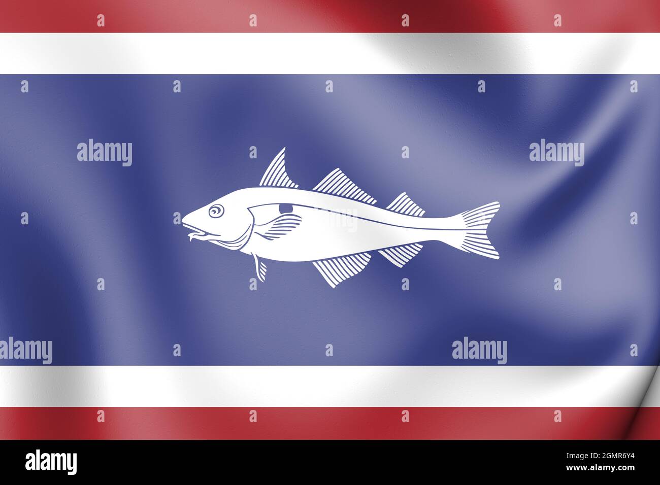 3D Flag of Urk (Flevoland), Netherlands. 3D Illustration. Stock Photo