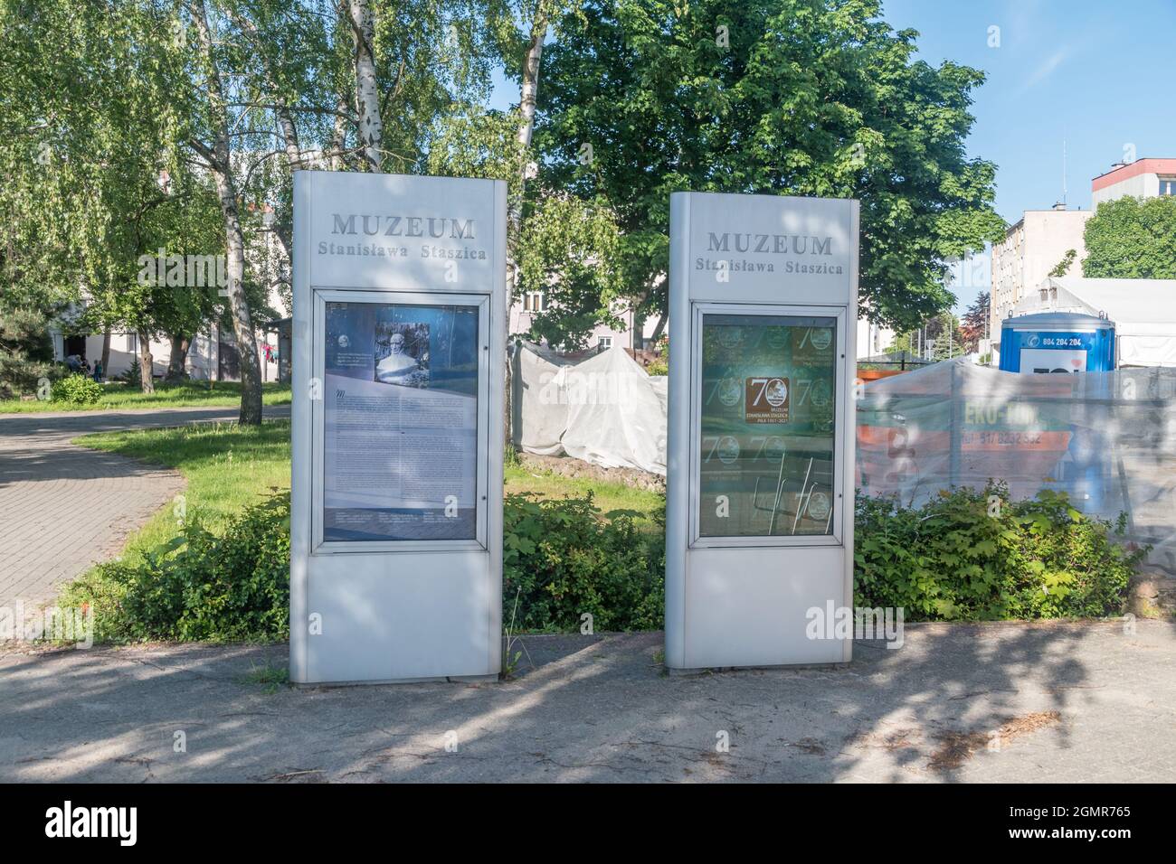 Pila, Poland - May 31, 2021: Sign board at Stanislaw Staszic Museum. Stock Photo