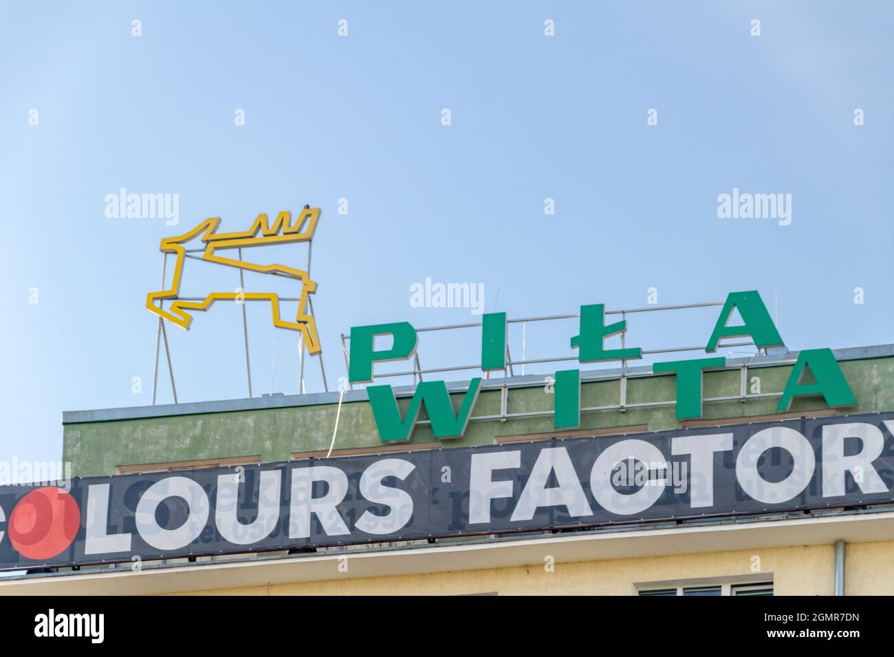Pila, Poland - May 31, 2021: Welcome in Pila sign in Polish language ...