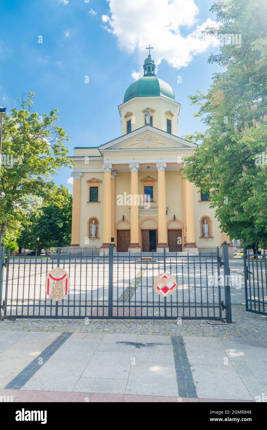 Radom, Poland - June 7, 2021: Garrison Church of St. Stanislaw Bishop in Radom. Stock Photo