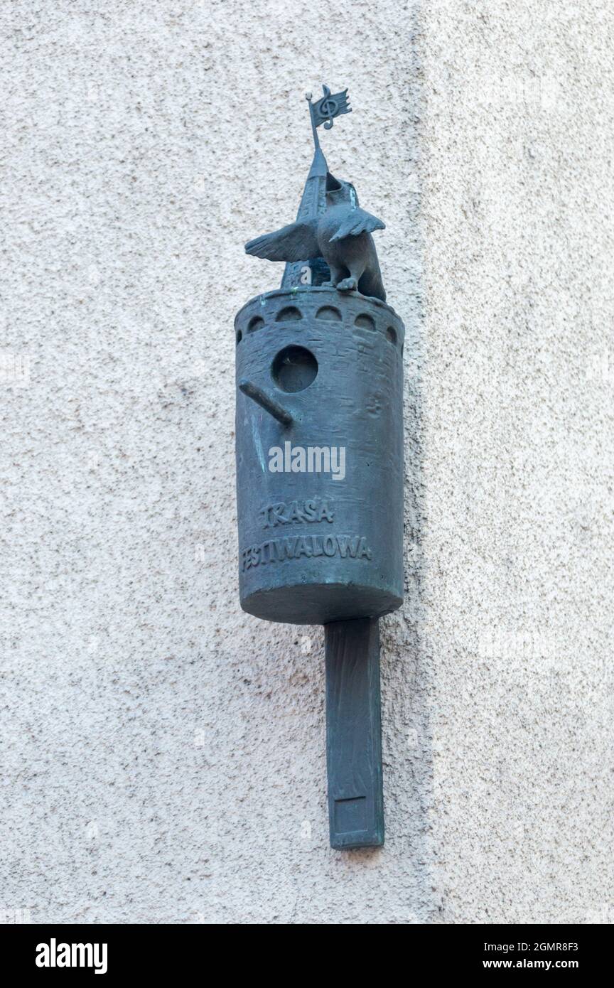 Opole, Poland June 4, 2021 Symbol of festival route in Opole Stock