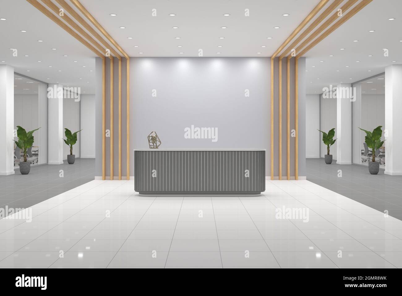 3D rendering of a modern office reception interior Stock Photo Alamy