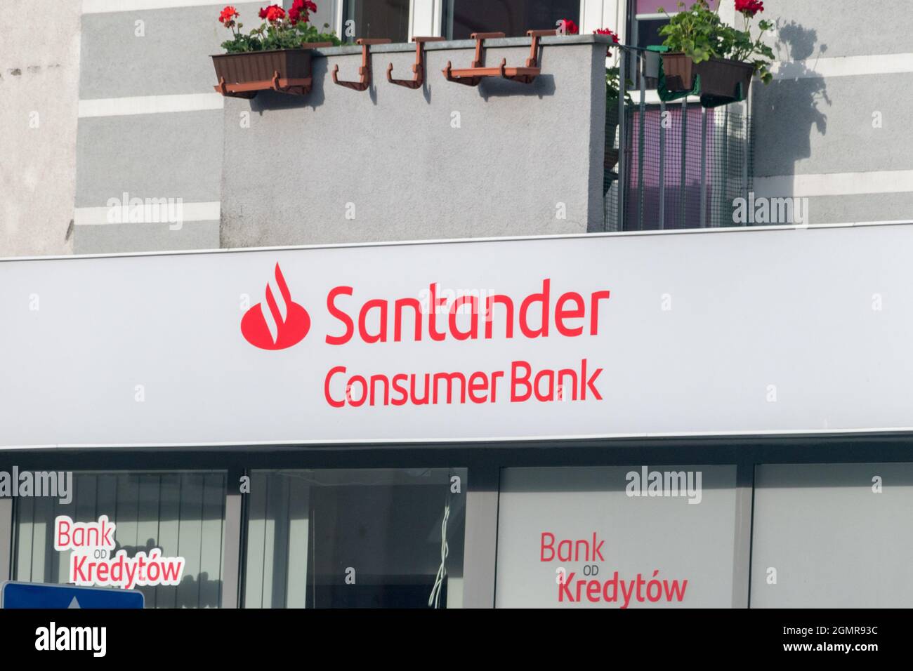 Gorzow Wielkopolski, Poland - June 1, 2021: Logo of the brand Santander  Consumer Bank Stock Photo - Alamy