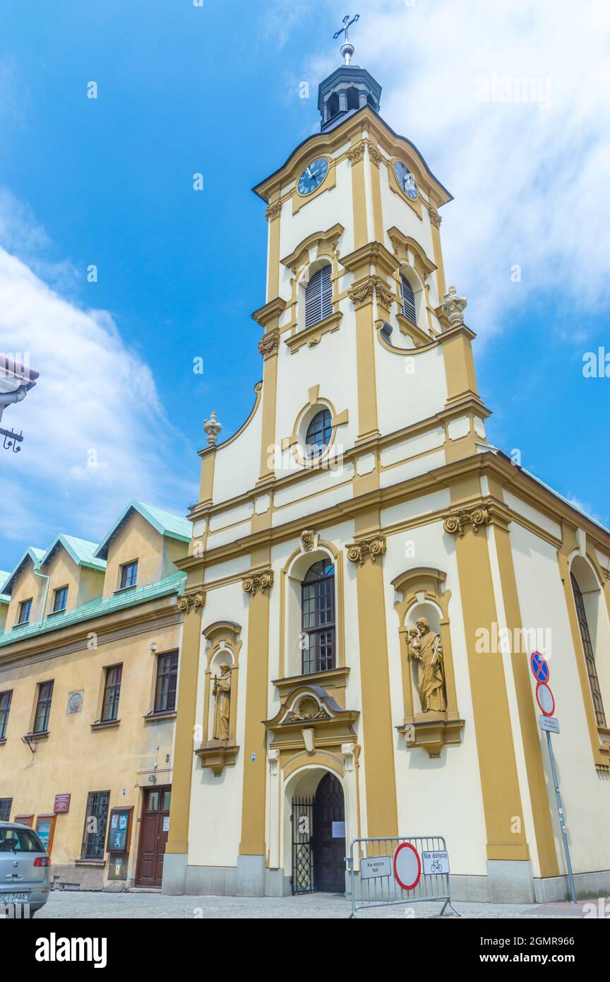 Cieszyn, Poland - June 5, 2021: Roman Catholic Church of Exaltation of the Holy Cross. Stock Photo