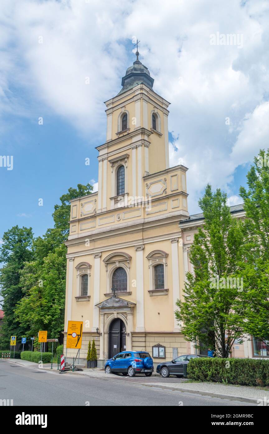 Cieszyn, Poland - June 5, 2021: Church of the Assumption of the Virgin Mary in Cieszyn. Stock Photo