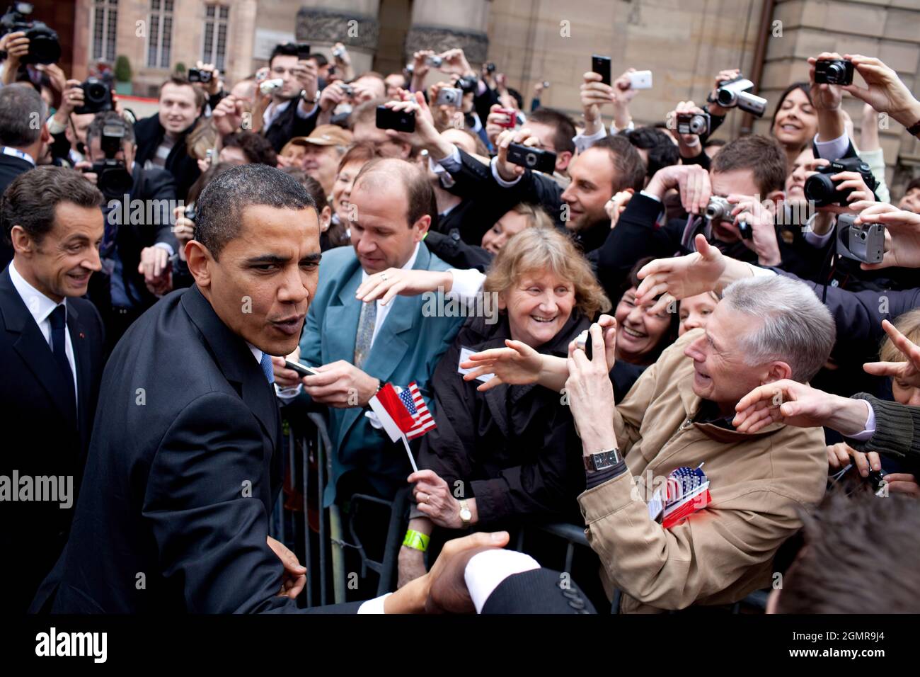 President Barack Obama, joined by French President Nicolas Sarkozy ...