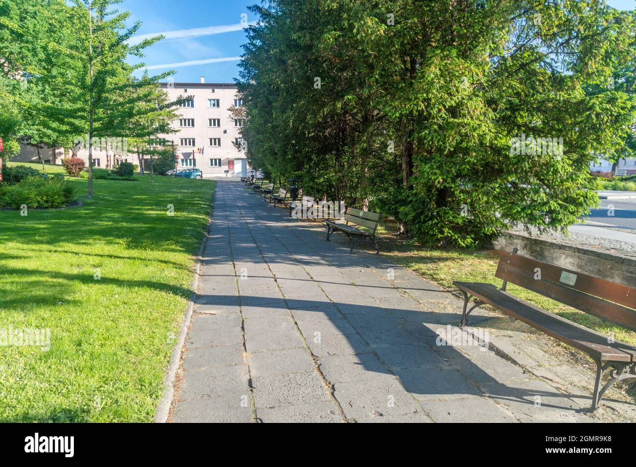 Opole, Poland - June 4, 2021: Park at Opole Voivodeship Office. Stock Photo