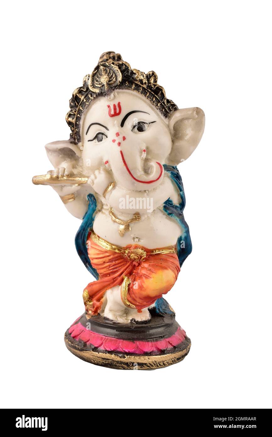 Bal Ganesh Statue Isolated on White Background with Clipping Path Stock  Photo - Alamy