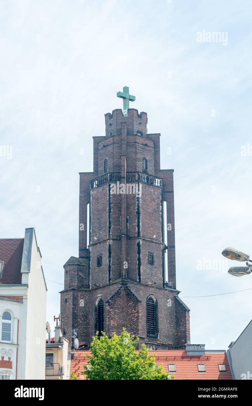 Tower of All the saints church in Gliwice, Poland. Stock Photo