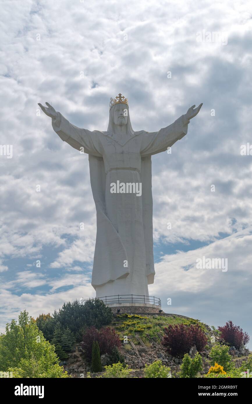 Swiebodzin, Poland - June 1, 2021: World's tallest statue of jesus Christ. Stock Photo