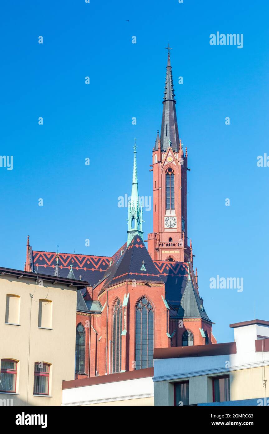 Roof of Holy Guardian Angels church in Walbrzych, Poland. Stock Photo