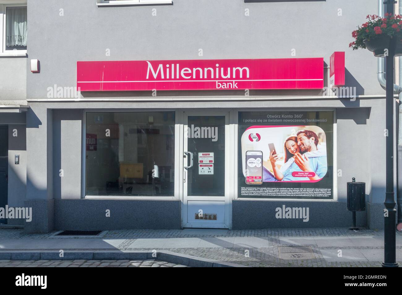 Strzegom, Poland - June 3, 2021: Facade of the Millennium Bank. Logo of one  of the most popular banks in Poland Stock Photo - Alamy