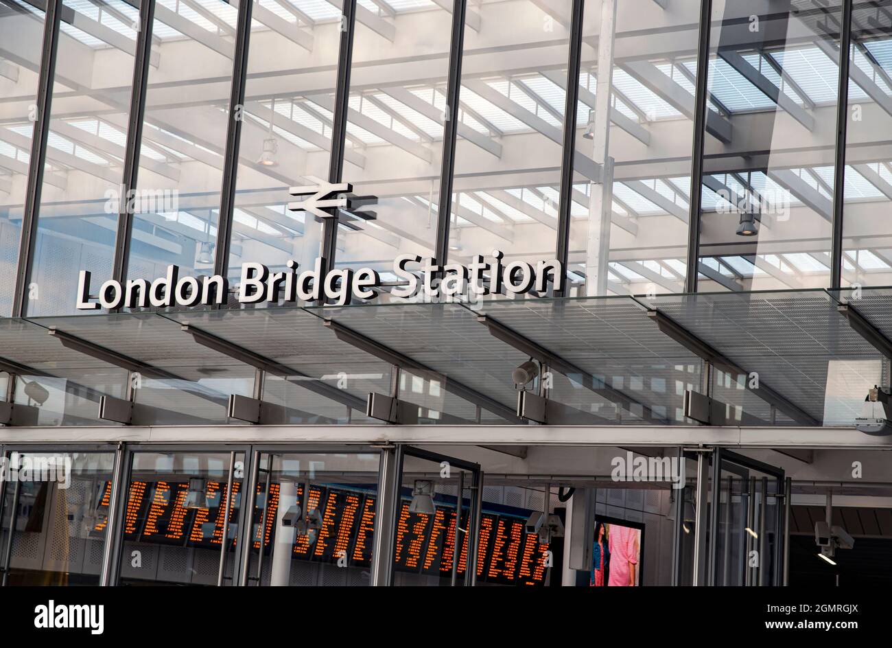 July 13th, 2021: London, UK: London Bridge Railway Station entrance Stock Photo