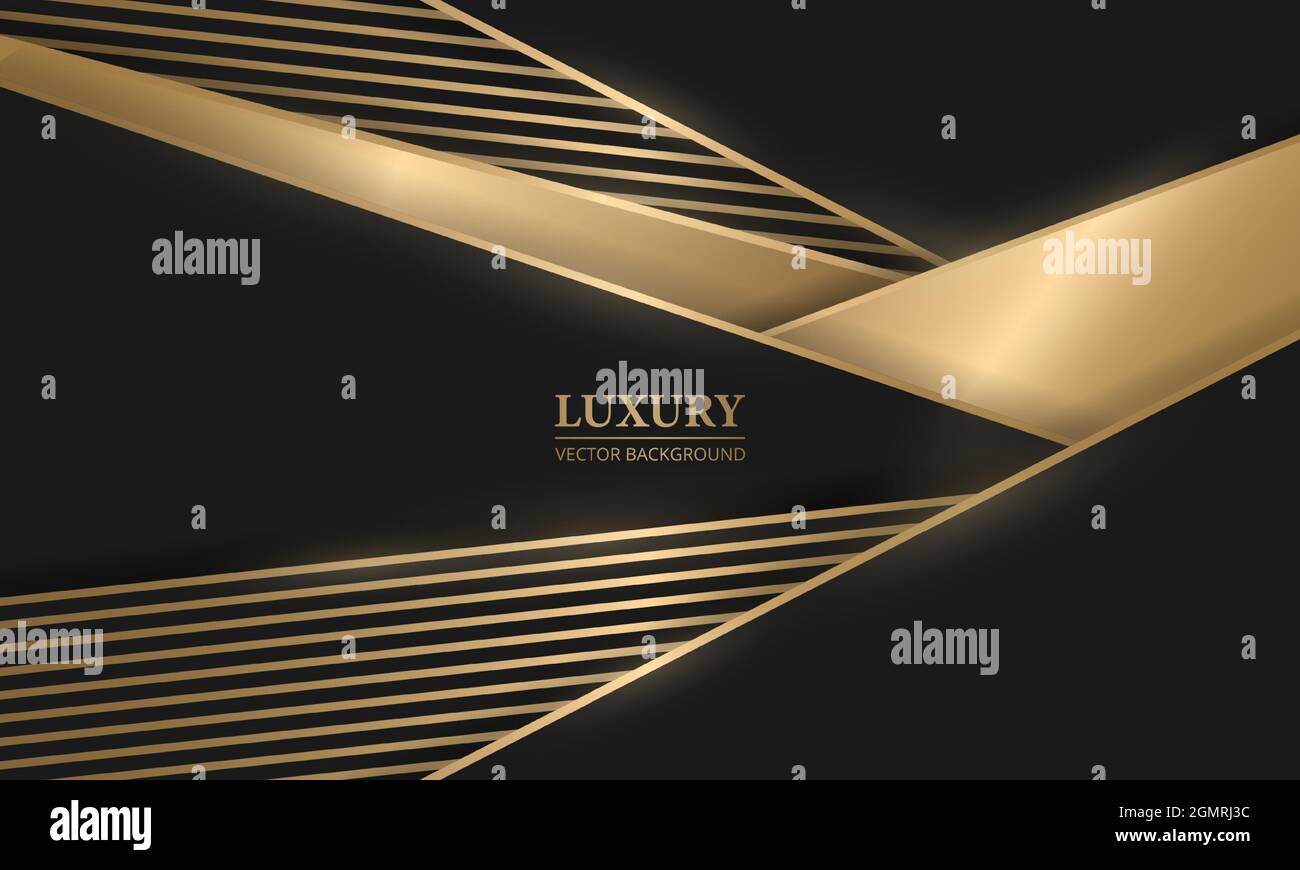 Abstract black and gold lines and shapes luxury background. Rich ...