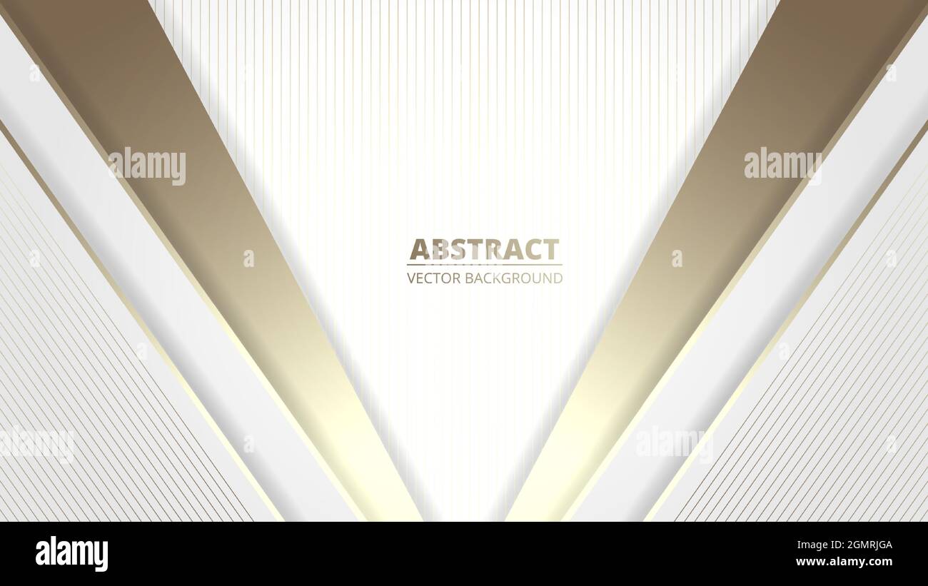 Abstract white luxury background with gold lines and shapes. Rich ...