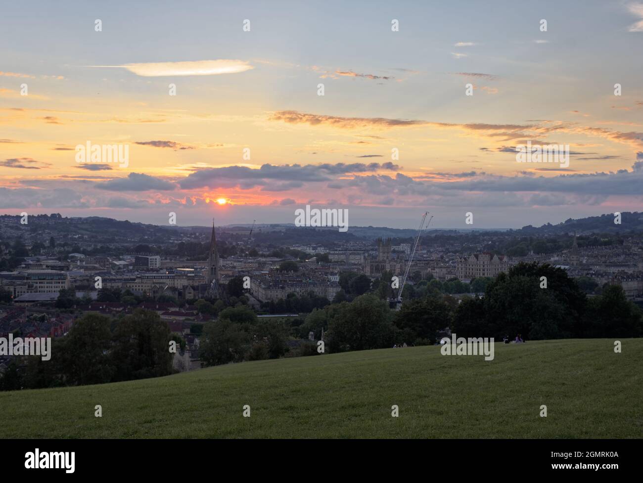 Bath cityscape sunset golden hour Stock Photo Alamy