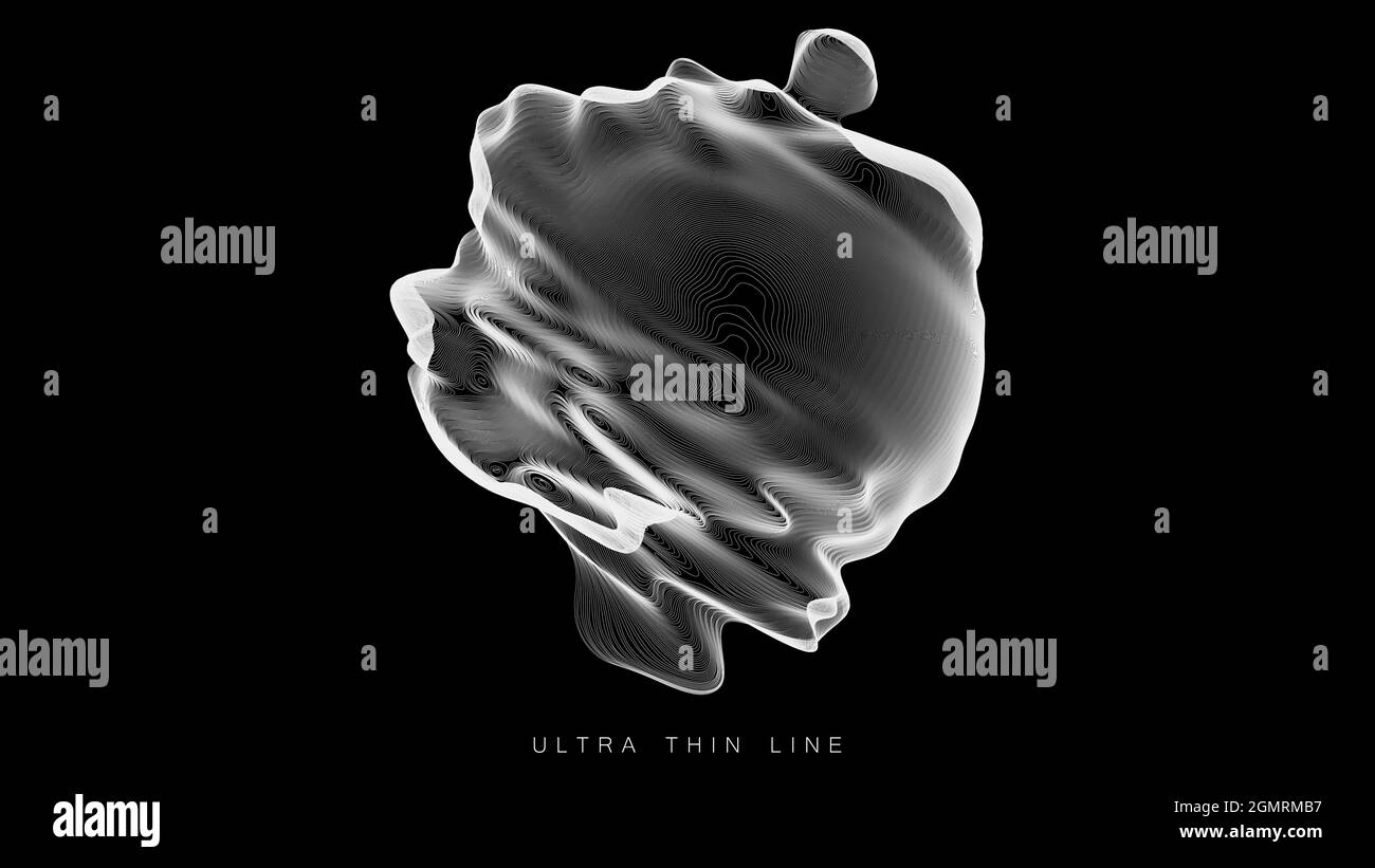 Distorted line spheres. Vector thin line glitch geometry Stock Vector ...