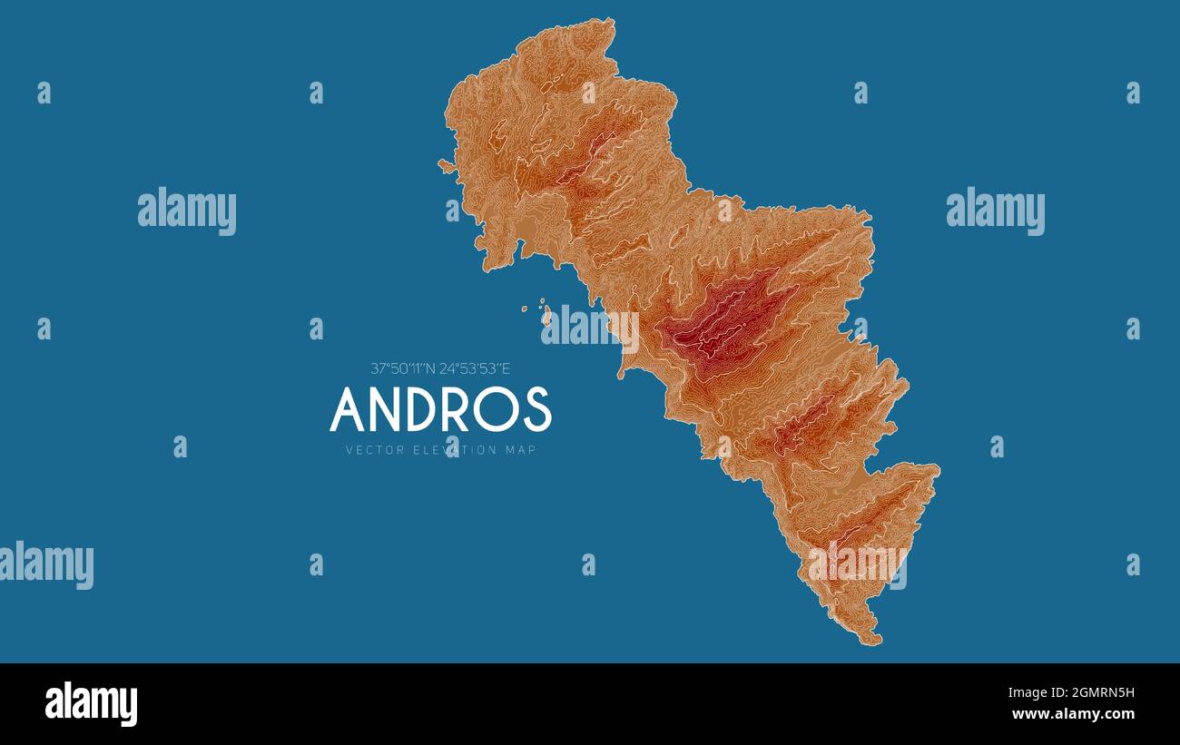 Andros Island Greece Map Topographic Map Of Andros, Greece. Vector Detailed Elevation Map Of Island.  Geographic Elegant Landscape Outline Poster Stock Vector Image & Art - Alamy