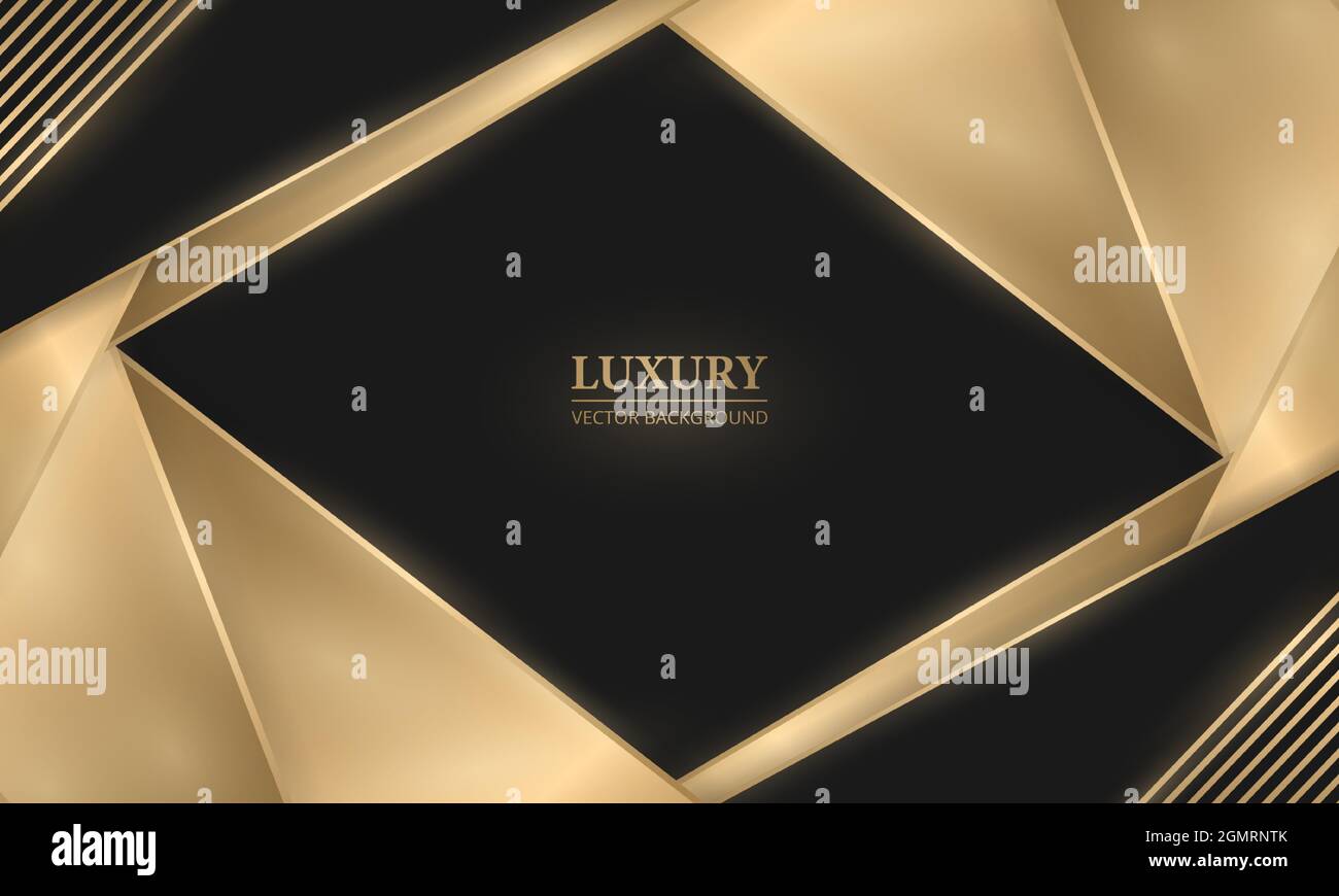 Abstract black and gold shapes and lines luxury background. Rich ...