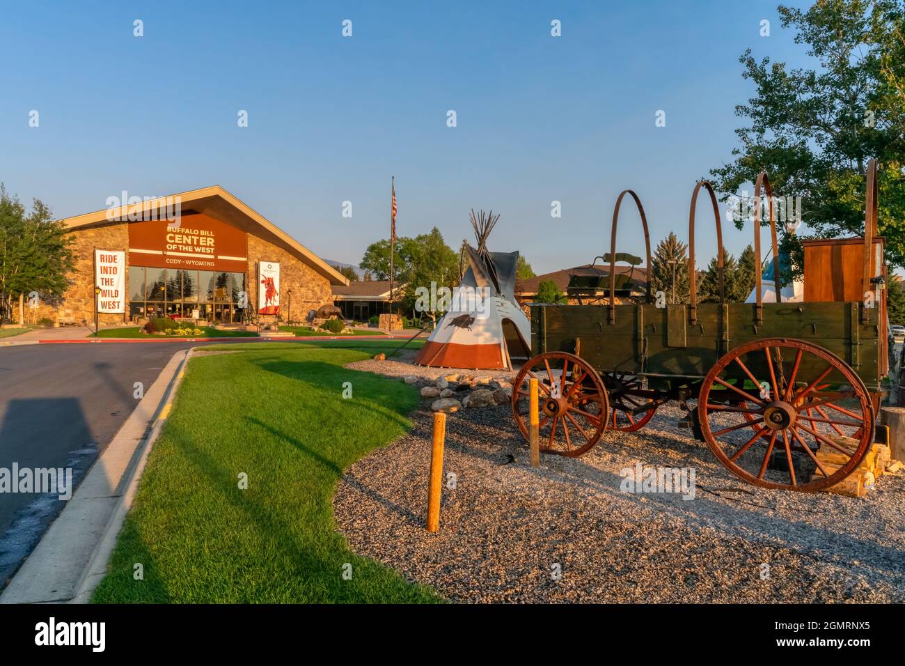 CODY, WY - AUG 2021 : Exterior of The Buffalo Bill Center of the West museum. Stock Photo