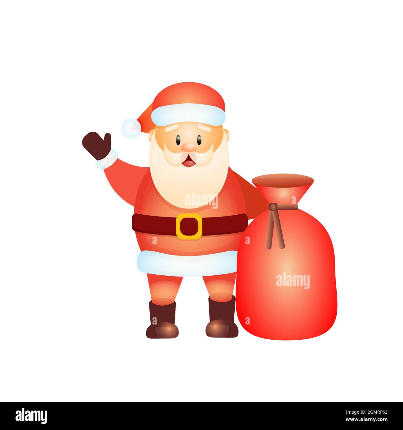 Friendly Santa Claus with a big sack. Stock Vector