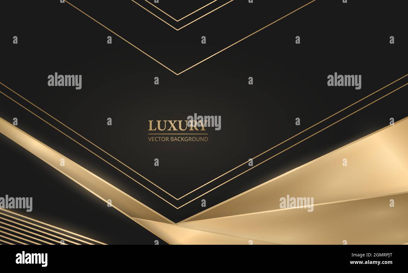 Abstract black and gold lines and shapes luxury background. Rich ...