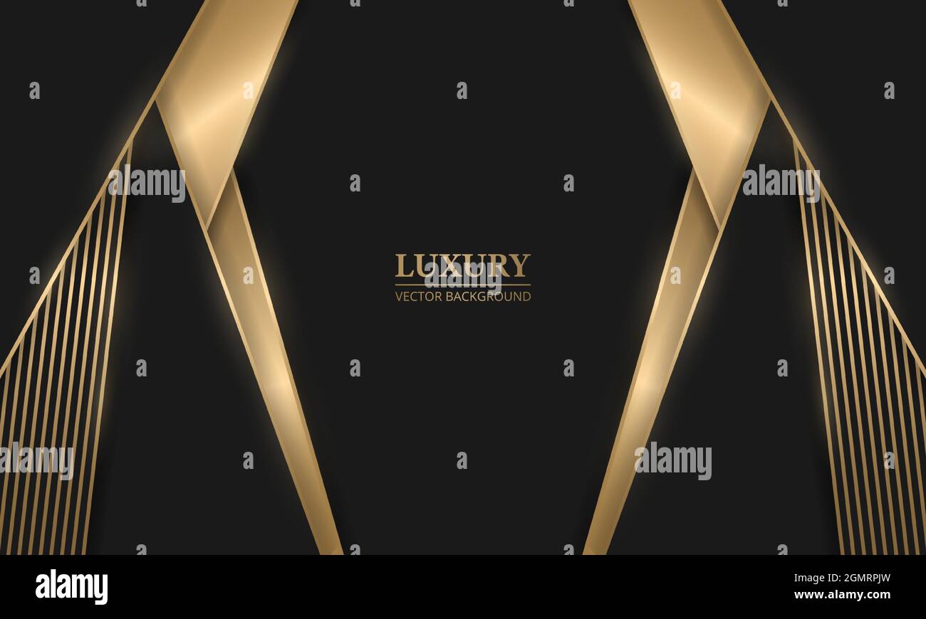 Abstract black and gold lines and shapes luxury background. Rich ...