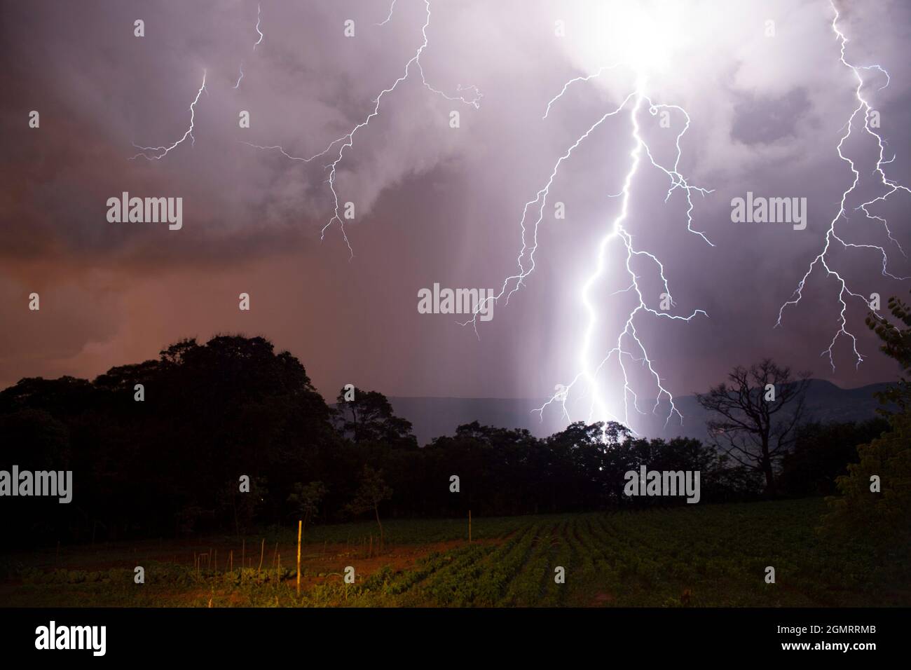 Lightning strike Stock Photo