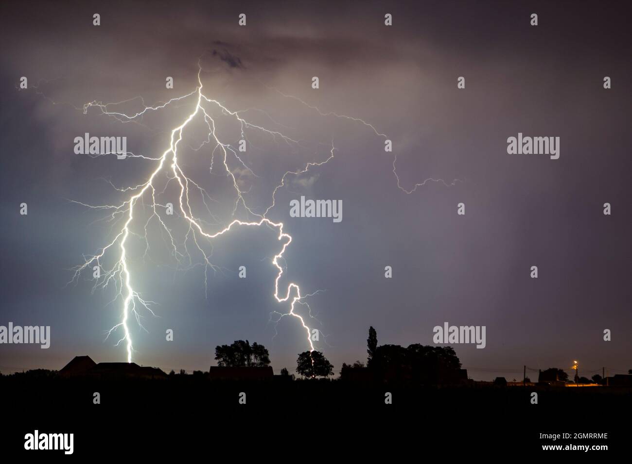 Lightning strike Stock Photo