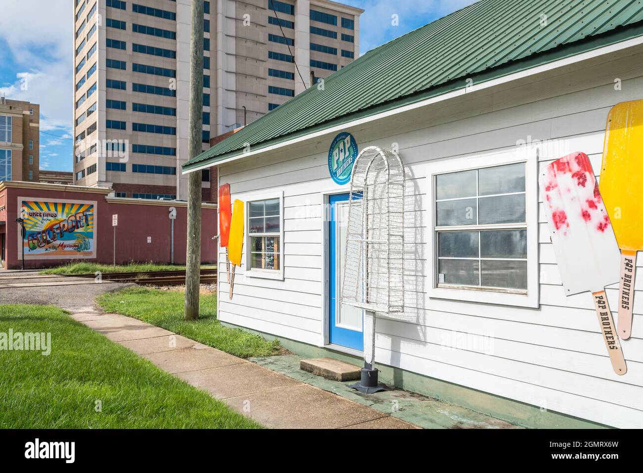 Downtown Gulfport, Mississippi and Pop Brothers Ice Cream, artisan ice