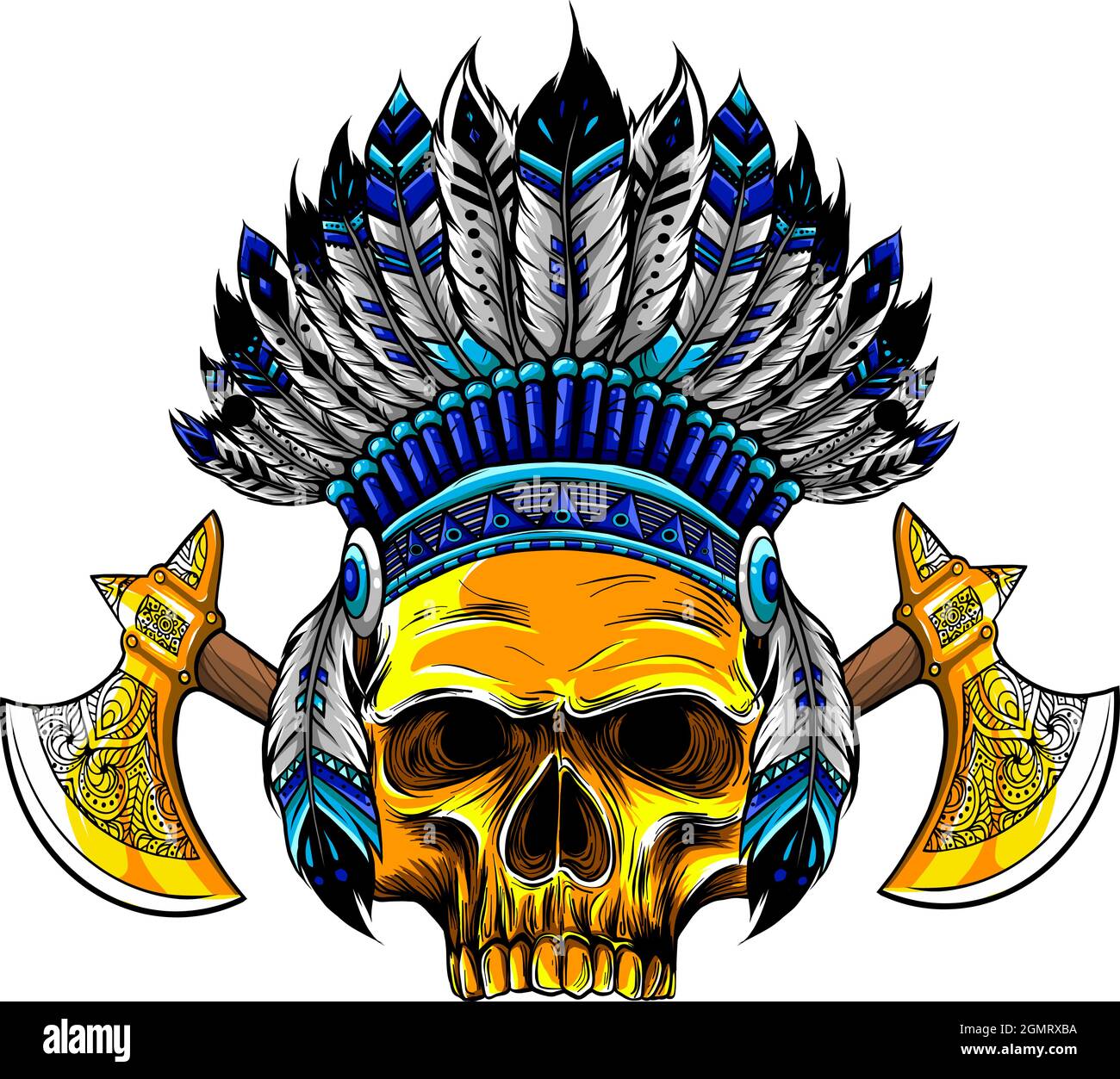 Indian Dead Man. Conceptual Vector Illustration Isolated on White Stock ...