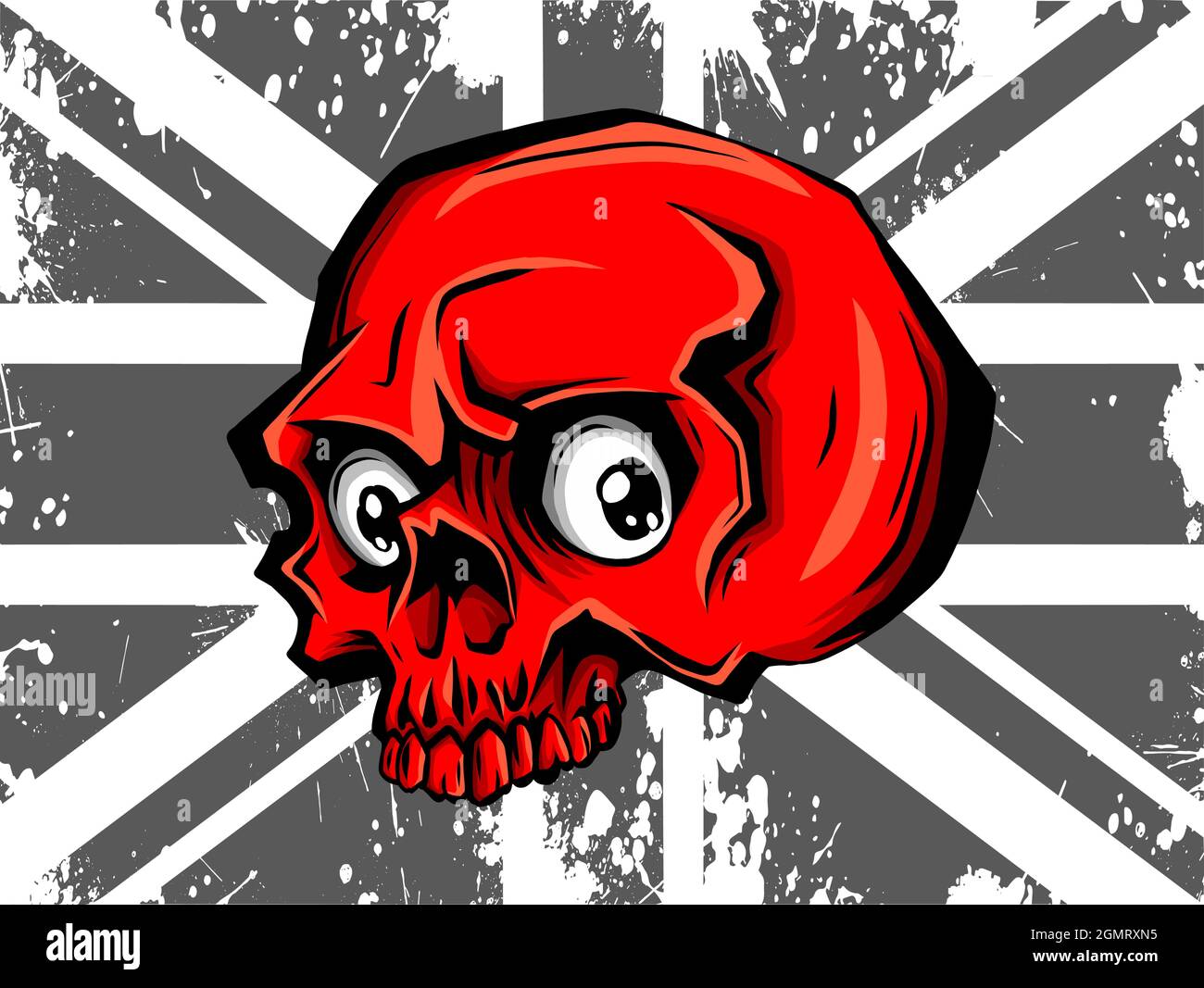 Skull and flag. Red flat icon. Vector illustration symbol Stock Vector ...